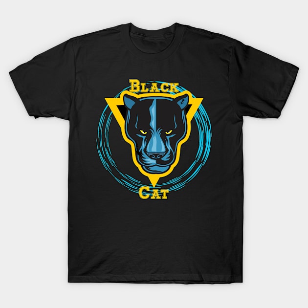 Black cat T-Shirt by Rombenk art